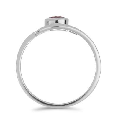 BUY 925 SILVER NATURAL RUBY GLASS FILLED GEMSTONE RING – MINIMAL SINGLE-STONE DESIGN | JEWELPIN